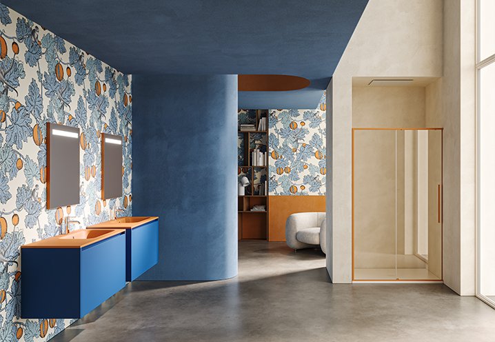 Parete doccia walk-in scorrevole bronzo