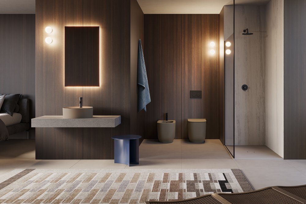 Ambiente bagno con vaso e bidet coordinati