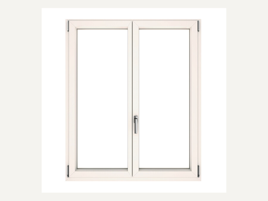 Dettaglio di finestra in PVC bianco