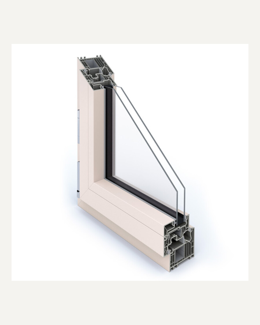 Sezione reale di finestra Solaris in PVC