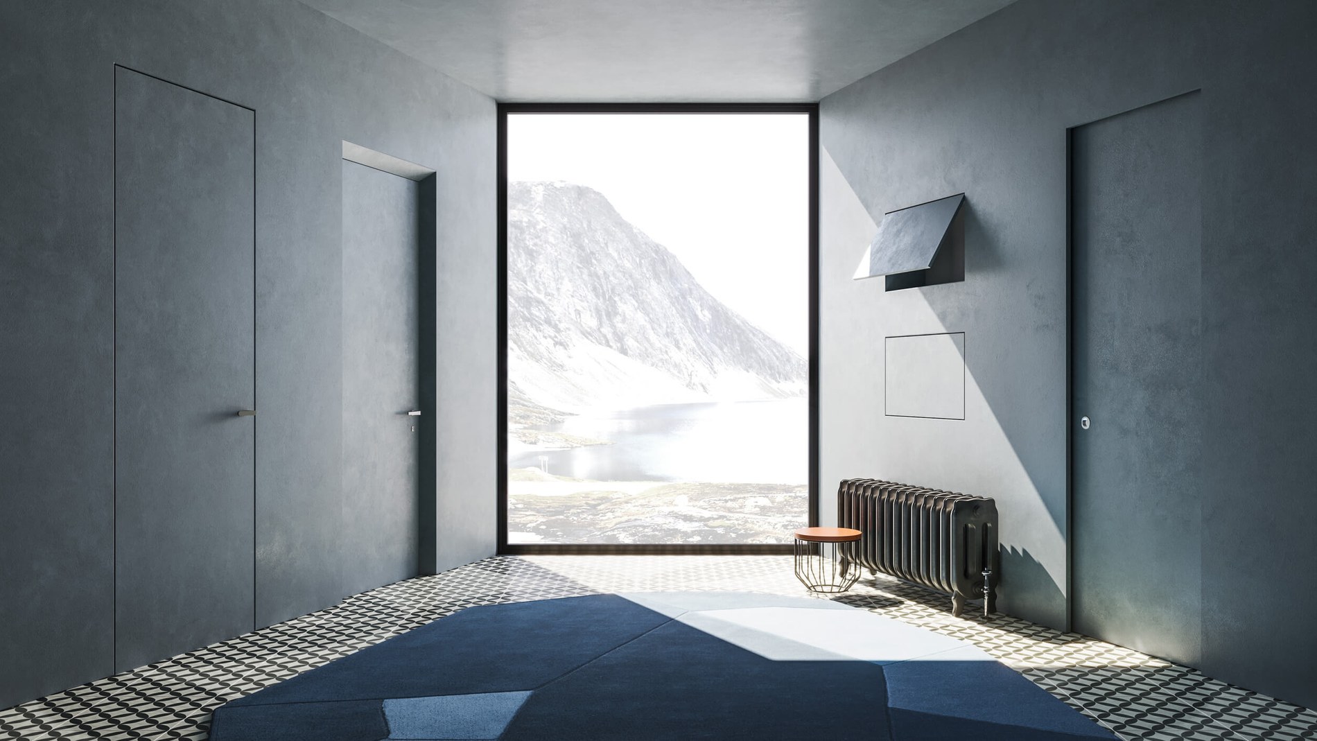 Controtelaio per porta a scomparsa filo parete Eclisse Syntesis Collection integrato nel muro